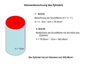 Berechnung des Volumens von Zylindern
