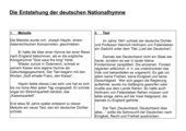 Informationsblatt zur Entstehung der deutschen Nationalhymne