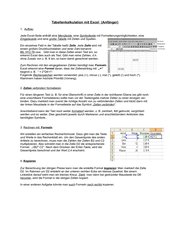 Einführung Tabellenkalkulation mit Excel 1