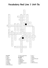 Crossword Puzzle Vocabulary Unit 5a Red Line 1
