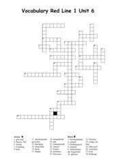 Crossword Puzzle Vocabulary Unit 6 Red Line 1