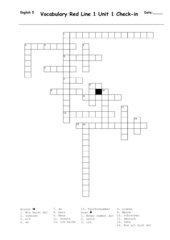Crossword Puzzle Red Line 1 Unit 1 Check-in