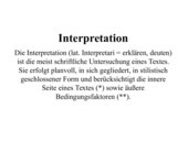 Interpretieren - Welche Schwerpunkte sind zu beachten?