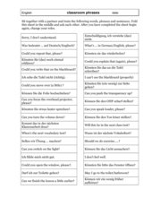 Knickzettel Classroom phrases