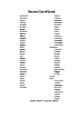 Die 50 wichtigsten Verben