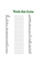 Words that rhyme
