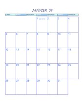 calendrier jan.2009 - jan.2010