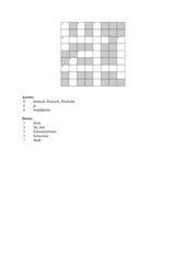crossword mit Vokabeln Klasse 5 OS Unit 1