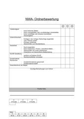 Bewertungsbogen für NWA Ordner