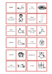 Bild-Wort-Zuordnungs-Domino zum Thema Körper/ Körperteile