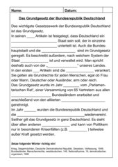 Lückentext zum Grundgesetz