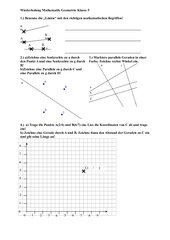 Übungen zur Klassenarbeit Geometrie 5 HS RLP