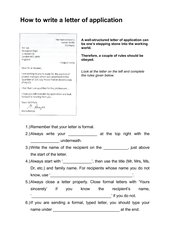 How to write a letter of application (Grundkurs Oberstufe)