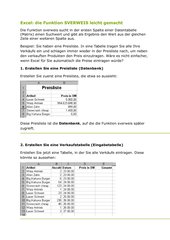 Lehrgang zur Funktion SVERWEIS für Excel 2003