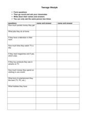 Question formation - questionnaire