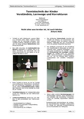Tennistechnik der Kinder