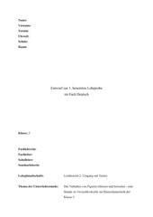Entwurf zur Lehrprobenstunde:  Max v.d. Grün, Vorstadtkrokodile - Der Kriminalfall
