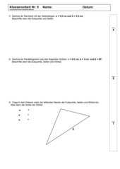 Klassenarbeit Geometrie 7.Klasse HS