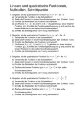 Quadratische Funktionen - 10. Schuljahr