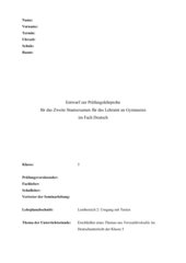 Entwurf zur Lehrprobenstunde: Max v.d. Grün, Vorstadtkrokodile -  Betrachten der Beziehungen zwischen den Kindern anhand von Standbildern zu einem Textabschnitt
