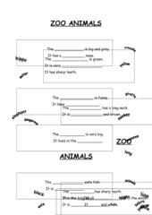 Arbeitsblatt (mit Selbstkontrolle und Lösung) und Dialog zoo animals