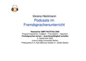 Podcasts im  modenen Fremdsprachenunterricht