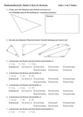 Mathematikarbeit Dreiecke, Klasse 8 HS, G-Kurs, mit Lösung