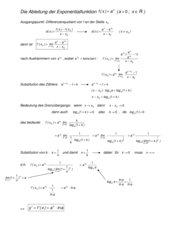 Herleitung der Ableitungsfunktion von Exponentialfunktionen