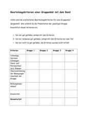 Beurteilungsbogen zum Unterrichtsentwurf Gymnastik/Tanz mit Bändern