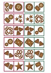 Weihnachtsbäckerei-Domino-Spiel