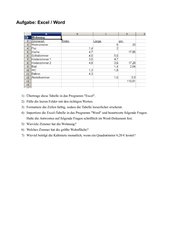 Word / Excel (Mathematik)
