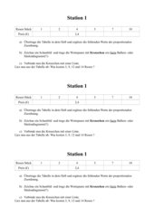 Lernstationen proportionale Zuordnungen/Dreisatz