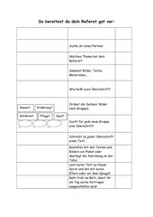 Checkliste zur Erstellung eines Referats
