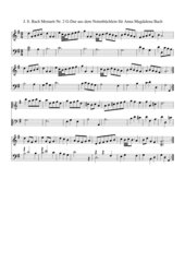   J. S. Bach Notenbüchlein für Anna Magdalena Bach Nr. 2 Menuett G-Dur
