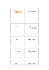 Mathe-Domino negative Zahlen + Klammerrechnungen