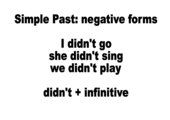 Lernplakat Simple Past negative forms