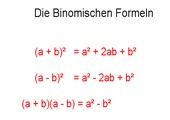 Binomische Formeln - Zusammenfassung