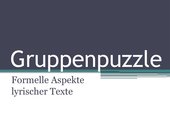 Gruppenpuzzle Lyrik (formelle Aspekte)