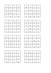 Buchstaben-Bingo zum Erkennen von Anlauten - 1.Klasse