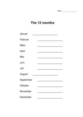 Monatsnamen in Englisch, 12 months