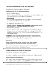 Checkliste DIN 5008 Anschriftfeld