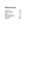 Ratenkredit - Excel