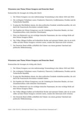 Wiener Kongress und Deutscher Bund - Wissenstest