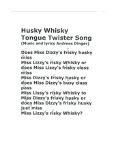 Husky Whisky Tongue Twister Song - cool and funny song