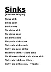 Sinks - a tricky tongue twister