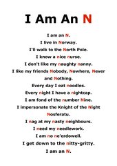 I Am An N - creative poem