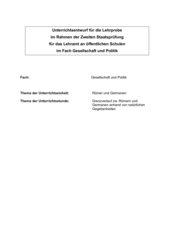 Stundenentwurf: Grenzverlauf zw. Römern und Germanen anhand von natürlichen Gegebenheiten