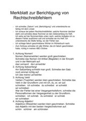 Merkblatt zur Berichtigung von Rechtschreibfehlern, ab Kl. 2