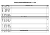 Schuljahresübersicht  Nordrhein Westfalen 2012 / 13  