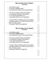 Plakatgestaltung Checkliste (zu Plakatgestaltung Bewertungsraster)